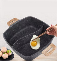 Marmite à soupe Shabu-Shabu avec séparateur Marmite en aluminium coulé antiadhésif de 32cm