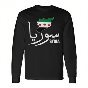 Camiseta de Manga Larga con la Bandera de Siria en Árabe, Ropa Promocional - Product Image 2