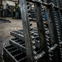 Grille dentée antidérapante en fil d'acier inoxydable perforé, directement de l'usine, pour marches d'escalier