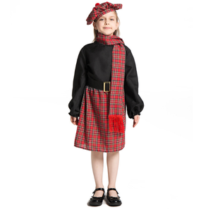 Ecowalson Filles Style Ethnique Rouge Treillis Ecosse Fête Fantaisie Robe Nationale Halloween Cosplay Carnaval Costume - Product Image 2