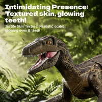 4DRC Dinosaurio de Control Remoto de Gran Tamaño 2.4G, Realista, Camina, con Demostración Automática, Rociador de Agua, Biomimético, Modelo RC, Juguetes de Animales con Luces