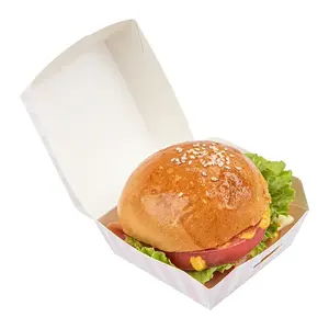 Hot Selling wettbewerbs fähigen Preis und weiße Streifen Burger Paper Box Custom Ihr persönliches Design