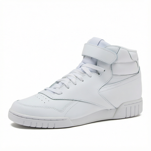 Zapatos blancos para caminar para hombre, zapatillas deportivas informales con cordones, punta redonda, suela de goma de cuero artificial - Product Image 1