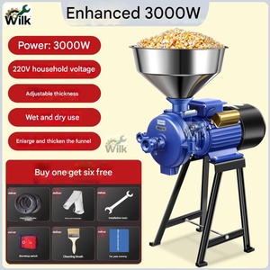 เครื่องบดเมล็ดพืช WILK คุณภาพเยี่ยม 220V 2000W/3000W 60-80กก./ชม. เครื่องบดและกะเทาะเปลือกเมล็ดพืช เครื่องบดแป้งละเอียด พร้อมมอเตอร์ - Product Image 6
