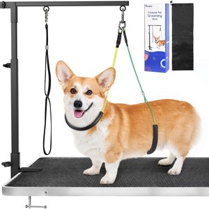 Soporte Ajustable y Plegable para Peluquería Canina y Felina, de Acero Inoxidable, Antirrayaduras, Seguro para Recortar - Product Image 1