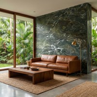 Dalle de marbre vert forêt tropicale indienne naturelle, pierre serpentine polie avec des veines blanches pour comptoirs, revêtements de sol et murs de luxe
