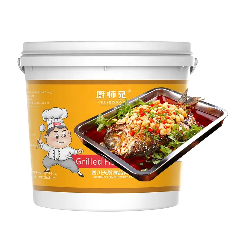 Tianchu 1kg saveur d'ail assaisonnement de poisson grillé condiment assaisonnement épicé assaisonnement de poisson bouilli chinois pour la cuisson du poisson