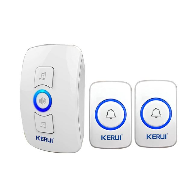 KERUI Hot Selling  M525 60 Songs Waterproof  Wireless Doorbell With Two Transmitter Button 6 Volume Level Chime Ring Doorbell