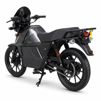 Moto électrique à moteur central 72V avec batterie interchangeable, vitesse de 85 km/h, capacité de montée de 30 %, transmission par chaîne, double siège