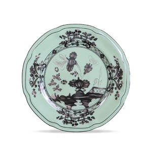 Elegante Servizio di Porcellana Verde Menta Stile Retrò Francese con Decorazioni Floreali Nere per Banchetti e Matrimoni - Product Image 3