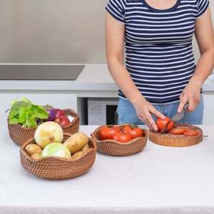 Depolama sepeti gıda uzun boylu ahşap çamaşır kap ile geleneksel hasır ahşap bebek uyku Mini Rattan kare sepetleri altın Metal - Product Image 3