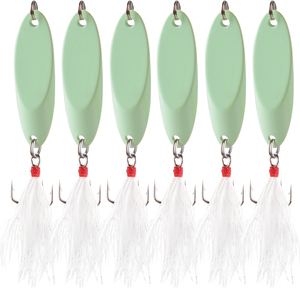 Leuchtende Salzwasser-Angelköder, Metall-Spinner mit Dreifachhaken für Forelle, Lachs und Barsch - Product Image 1