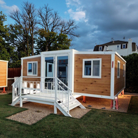 Maison conteneur extensible de 20 pieds, maison mobile avec structure en acier durable, bureau et villa de luxe de petite taille