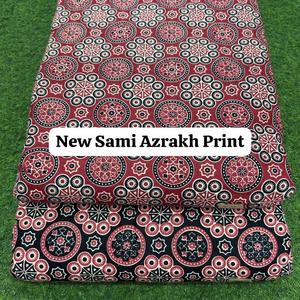Tela de Algodón Puro con Estampado Sami Azrakh Premium, Elegante Diseño Étnico, Ideal para Kurti, Traje, Dupatta, Blusa y Manualidades - Product Image 2