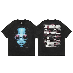 <span class=keywords><strong>Camiseta</strong></span> Casual de Calle para <span class=keywords><strong>Hombre</strong></span>, 100% Algodón de Alta Calidad, Diseño Hellish Star, 300 Gramos, Transpirable y Anti-Pilling - Product Image 6