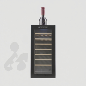 Enfriador de Vino con Compresor para 28 Botellas, 110V~240V, Acero Inoxidable Negro, Independiente, Empotrable, para el Hogar - Product Image 4
