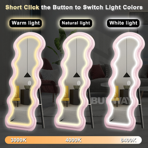 Ins Led trang trí nội thất lớn Chiều dài sàn tường đứng espejo spiegel sóng gương không thường xuyên phòng khách đầy đủ chiều dài cơ thể mặc quần áo gương - Product Image 2