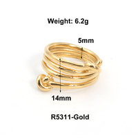 Bague ronde à double tête à trois couches en gros, bague cercle personnalisée, accessoires de bijoux pour femmes