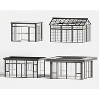 Fenêtres modernes en aluminium à double vitrage, vitrage pour véranda, jardin d'hiver, économie d'énergie, serres, véranda pour villa