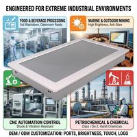 Écran frontal CNC IP67 IP69K, 1500 nits, lisible en plein soleil, large plage de température (-20 à 80°C) ° Panneau tactile résistif PCAP étanche C 9-36V