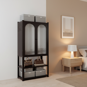 Großhandel Langlebige Offene Stahlregal-Kleiderschränke Mit Tür und Aufbewahrungsfächern Geeignet für Schlafzimmer Wohnzimmer und Hotel - Product Image 4