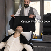 Serviette en microfibre avec logo brodé personnalisé, haute qualité, pour salon de manucure, spa, salon de beauté, barbier, coupe de cheveux, massage professionnel
