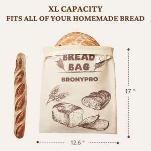 ถุงขนมปังขี้ผึ้งสำหรับ sourdough ถุงขนมปังแบบใช้ซ้ำได้2แพ็คสำหรับขนมปังโฮมเมดถุงผ้าฝ้ายขี้ผึ้งเพื่อให้ก้อนสด - Product Image 5