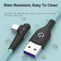 Cable de Carga Rápida USB Tipo-C de Silicona Líquida para Juegos, 0.25M-2M de Longitud Personalizable, 2.4A, 90 Grados, para Impresora