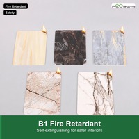 Panneau décoratif en PVC à grain de marbre moderne, imperméable, résistant aux UV, ignifuge, pour murs intérieurs domestiques, fabrication directe en usine, OEM personnalisé