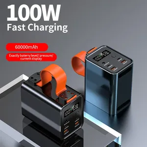 2024 mới giá tốt nhất ngoài trời pd100w 60000mAh Trạm điện chất lượng cao 100W Máy tính xách tay ngân hàng điện với dây buộc cho máy tính xách tay - Product Image 4
