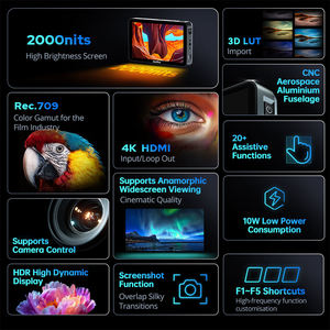 Moniteur de caméra Godox GM6S Pro 4K 5,5 pouces 10W ultra lumineux pour DSLR, écran tactile IPS FHD 1920x1080, vidéo 4K HDMI - Product Image 5