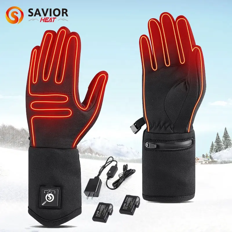 Lycra Neopreen Fiets Fietsen Winter Thermische Innerlijke Oplaadbare Batterij Warmte Ski Handschoenen Dunne Voering Verwarmde Handschoenenvoeringen