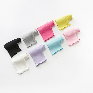Pantalons d'entraînement d'été personnalisés pour enfants, pantalons skinny à volants pour enfants, leggings en modal de couleur bonbon pour filles - Product Image 2