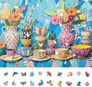 Puzzle pour adultes de 1000 pièces, thème Guitare, Nuit de lune, Mystère d'homicide, Papillon, Fleur bleue, Puzzle artistique stimulant, 26,6 x 19,2 pouces - Product Image 6