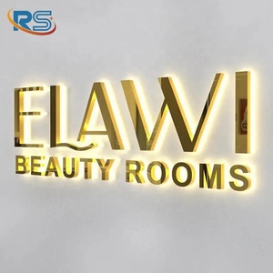 הפוך מואר ערוץ אותיות מתכת עסקי לוגו תאורה אחורית שילוט שלט נירוסטה עבור הבית בחוץ אותיות 3d מותאם אישית - Product Image 3