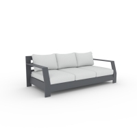 Ensemble de canapés d'extérieur modernes, structure en aluminium, mobilier de patio, ensemble de salon 3 pièces avec table basse pour jardin, villa, hôtel, complexe hôtelier