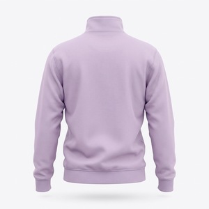 เสื้อสเวตเชิ้ตผู้หญิงสีม่วงอ่อน คอซิป ¼ ซิป ทรงหลวม ผ้าฟลีซ พิมพ์ลายโลโก้ด้านหน้า สไตล์สตรีทแวร์ สำหรับฤดูใบไม้ร่วง รุ่นใหม่ - Product Image 2