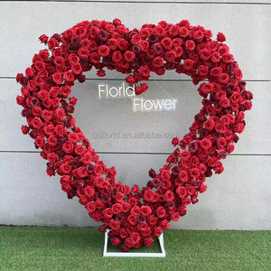 L86 seta rosa rosa bianco rosso sposami sfondo proposta di decorazione per matrimonio amore cuore artificiale a forma di fiore ad arco - Product Image 3
