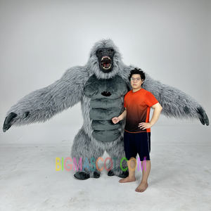 リアル ライフ ブローアップ インフレータブル ゴリラ コスチューム フル マスコット スーツ ジャイアント 大人用 ファー ゴリラ コスプレ ファンシー ドレス イベント パーティー用 - Product Image 1