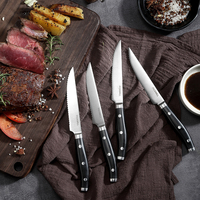 Ensemble de couteaux à steak de 4 pièces en acier à haute teneur en carbone de 4.5 pouces et poignée en ABS à triple rivet ensemble de couteaux de cuisine couteaux de chef