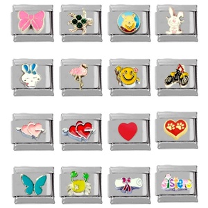 304 Stainless Steel DIY Fashion Charm Bracelet <b>Love</b> Module Italy Charms with Elastic for Women - Product Image 5