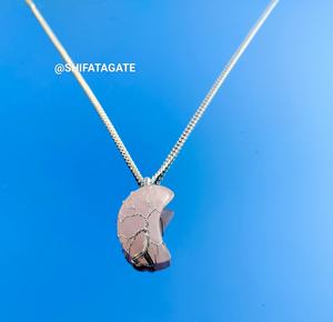 สร้อยคอเครื่องรางรูปดวงจันทร์ทำด้วยมือทำจากหินควอตซ์สำหรับร้อยเชือกทำจากเหล็กกล้าทำจากเชือกทำจากโลหะ - Product Image 5