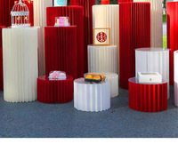 Nouvel Arrivage Professionnel : Colonnes Romaines Pliables en Papier – Décoration Polyvalente pour Mariages, Tables de Desserts, Allées et Vitrines de Centres Commerciaux