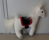Peluches 85761 B4 Ours en peluche zèbre rayé super doux avec rembourrage en coton PP, nez/oreilles en maille grise, pieds noirs - Anti-stress