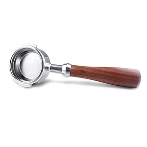 Portafiltro sin Fondo <span class=keywords><strong>Welhome</strong></span> Espresso de 58 mm con Doble Asa de Madera Sólida, Herramienta de Barista para Cafetera de Acero Inoxidable - Product Image 2