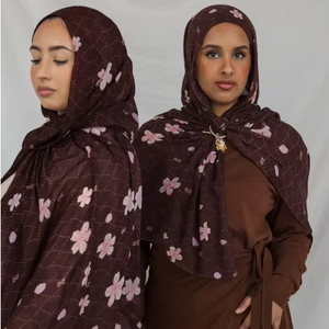 <span class=keywords><strong>Lo</strong></span>.Love Zachte Ademende Modal Hoofddoek 70x180cm Digitaal Bloemmotief Dagelijks Gebruik voor Moslima's Alle Seizoenen - Product Image 1