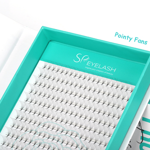 SP EYELASH Private Label Extension Ciglia Volume Premade a Ventaglio Nero Opaco 3D 8D 10D 20D Pro Made con Base Appuntita in Vassoio - Product Image 3