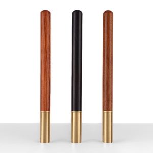 Stylo à bille en bois écologique noir et marron de luxe avec logo personnalisable pour homme, idéal pour le bureau et les cadeaux d'affaires - Product Image 2