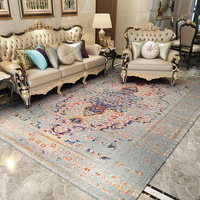 Tapis de salon de style ethnique américain rétro, luxe léger, tapis de table basse, tapis de chambre à coucher, tapis de sol complet pour la maison