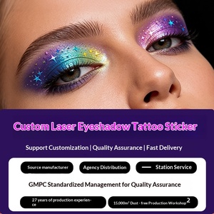 Autocollants de tatouage pour le visage et les yeux, décorations de maquillage, patchs pour les yeux, étoiles argentées scintillantes, autocollants de tatouage pour Noël - Product Image 4
